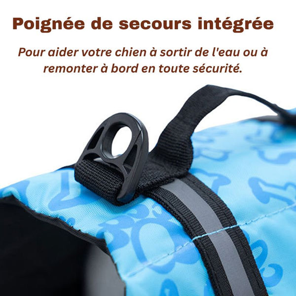 Gilet de sauvetage pour chien avec poignée de secours intégrée