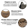 Vue détaillée du Harnais Tactique Anti-Traction avec poignée en nylon, clip pour laisse et sangles ajustables.