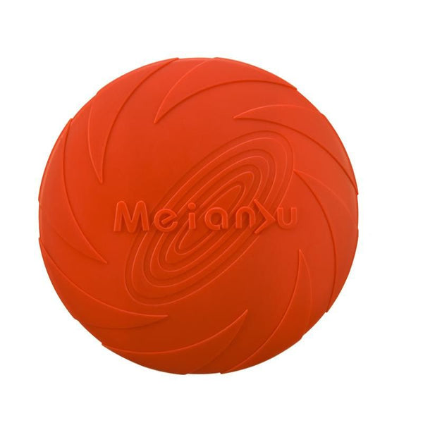 Frisbee pour chien rouge en caoutchouc résistant avec motif en spirale
