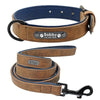 Collier pour Chien Personnalisé marron avec laisse assortie