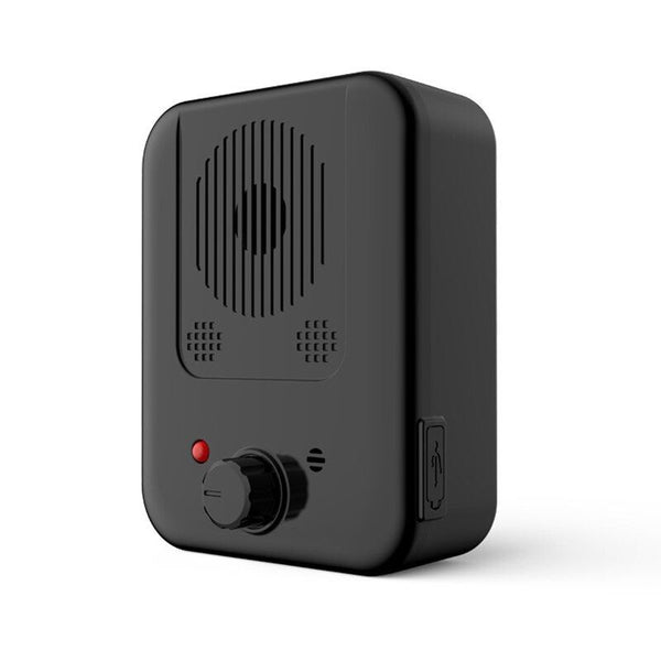 Vue isolée du dispositif anti-aboiement noir avec bouton rotatif