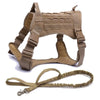 Harnais Tactique Anti-Traction beige avec laisse assortie