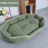 Canapé lit pour chien vert avec étiquette design intemporel
