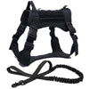 Harnais Tactique Anti-Traction noir avec laisse assortie