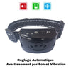 Collier Anti Aboiement noir affichant le mode son et vibration.