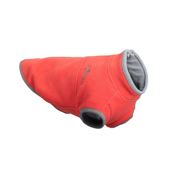 Sweat Polaire pour Chien rouge brique avec intérieur gris clair