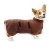 Peignoir pour chien marron - Modèle pour chien de petite taille.