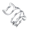 Bague chat minimaliste en argent vue de près - Toutou Love