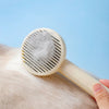 Brosse pour chat poil long beige avec poils retirés en un seul geste - Toutou Love