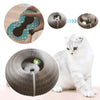 Chat blanc observant le Griffoir Magique Chat déformable avec balle intégrée - Toutou Love