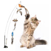 Chat jouant avec une canne à plusieurs oiseaux interchangeables – Jouet pour Chat Canne Oiseau avec accessoires multiples - Toutou Love