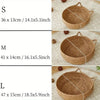 Comparaison des tailles S, M et L d’un panier osier pour chat avec dimensions en cm et pouces - Toutou Love