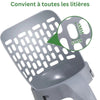 Zoom sur les trous de 6 à 8 mm d’une Pelle à Litière pour Chat adaptée à toutes les litières - Toutou Love
