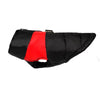 Manteau Imperméable pour Chien noir et rouge vu de côté