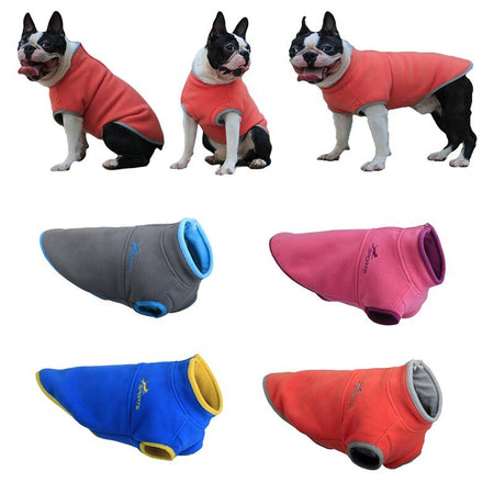 Sweat Polaire pour Chien porté par un bouledogue français en différentes poses