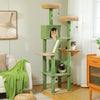Arbre à Chat XXL vert confortable avec niches et perchoirs moelleux pour chats - Toutou Love