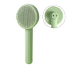 Brosse pour chat poil long verte avec picots fins et bouton de nettoyage intégré - Toutou Love