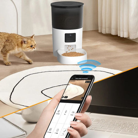 Distributeur de Croquettes pour Chat contrôlable à distance avec application mobile intuitive - Toutou Love