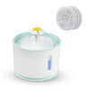 Fontaine pour chat design fleur, couleur verte avec 4 filtres ronds  en coton et charbon actif - Toutou Love