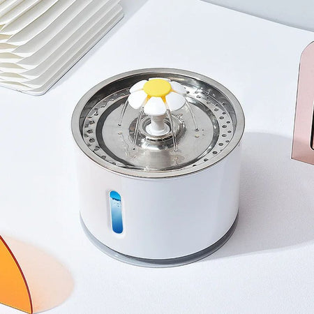 Fontaine pour chat design fleur avec arrêt automatique en cas de manque d'eau - Toutou Love