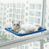 Hamac de Fenêtre Pour Chat en bleu avec un chat blanc aux yeux bleus - Toutou Love