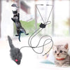 Jouet Souris Pour Chat suspendu avec illustration du mécanisme et chat bondissant - Toutou Love