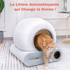 Litière Chat Autonettoyante avec design sphérique moderne et écran digital, idéale pour une hygiène sans effort - Toutou Love