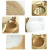 Détails du panier osier pour chat et de son coussin rembourré en gros plan - Toutou Love