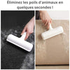 Avant et après utilisation du Rouleau Poils De Chat sur différents tissus - Toutou Love