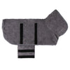 Peignoir pour chien gris - Vue à plat du produit.